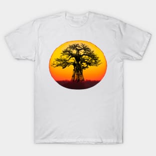 Baobab Tree at Sunset for Africa Fans T-Shirt